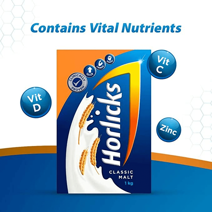 Horlicks Health & Nutrition drink For 5 signs of growth (Classic Malt) – 1 Kg